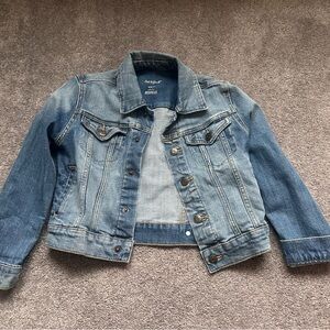 girls Cat & Jack denim jean jacket short cropped size S 6/7 long sleeve